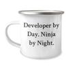 Developer Mug Developer By Day. Ninja By Night. Gift Mom 12oz Steel view 1