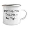 Developer Mug Developer By Day. Ninja By Night. Gift Mom 12oz Steel view 2