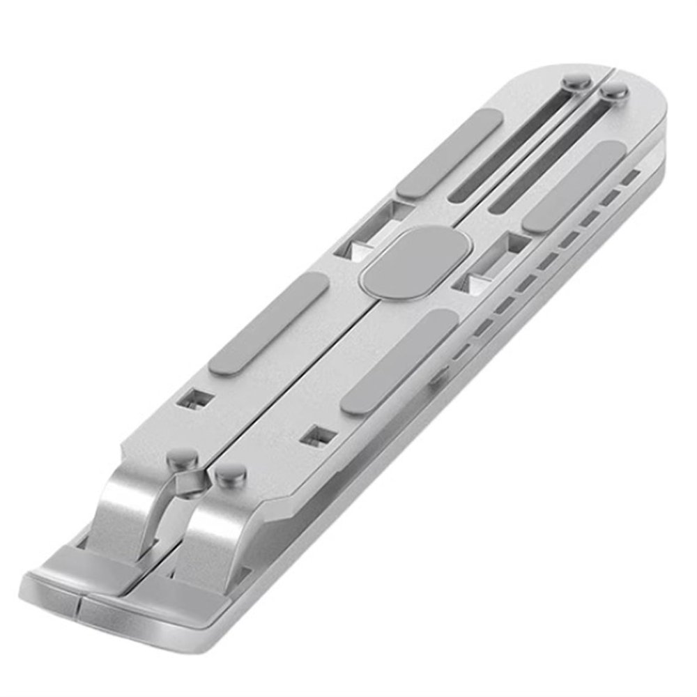 SPXTOM Foldable Portable Laptop Stand, 10-Speed Adjustment, Notebook Holder, Quick Heat Dissipation, Aluminium Laptop Riser, for Products Up to 17 Inches(Silver)