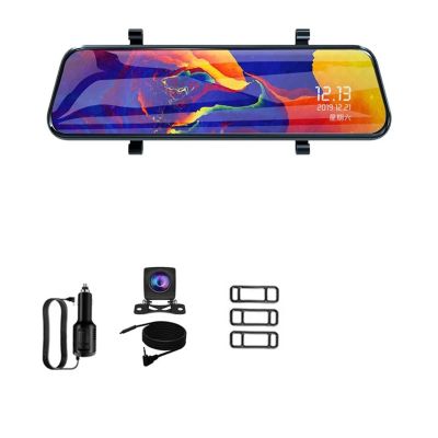 10'' 1080P Car Mirror Dash Cam DVR Rearview Camera Dual Lens Touch Screen Stream Media Night Vision Drive Video Recorder(1080P Wi-fi,32G1)