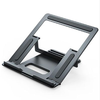 SPXTOM Laptop Stand, Aluminium, Base Laptop, 4 Speed Adjustment, Ergonomic Foldable Notebook Holder, Scratch and Abrasion Resistant, All Laptops Up to 17 Inches(Black)