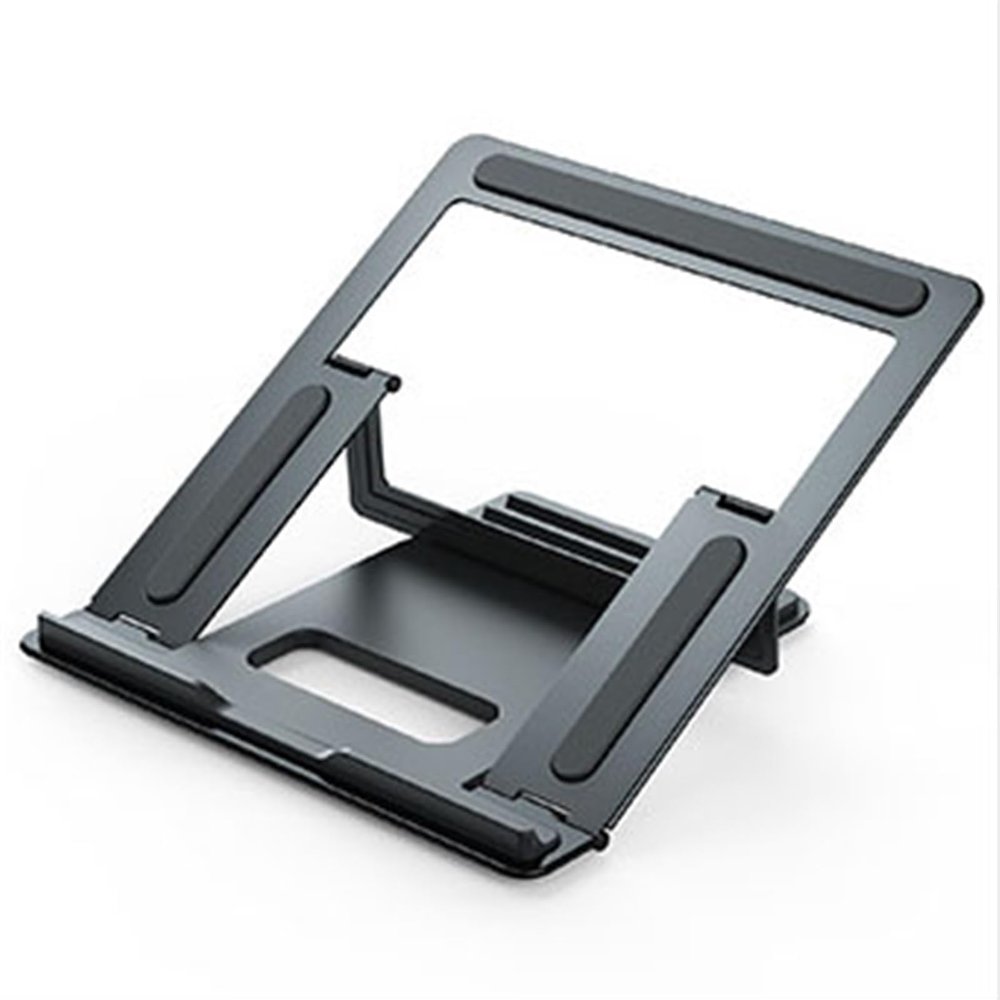 SPXTOM Laptop Stand, Aluminium, Base Laptop, 4 Speed Adjustment, Ergonomic Foldable Notebook Holder, Scratch and Abrasion Resistant, All Laptops Up to 17 Inches(Black)