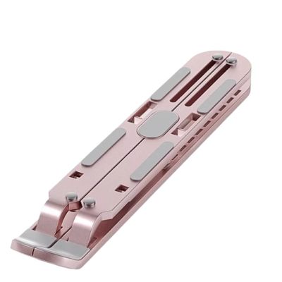 SPXTOM Foldable Laptop Stand, Ergonomic 10-Speed Adjustment, Notebook Holder, Quick Heat Dissipation, Aluminium Laptop Riser, for Products Up to 17 Inches(Pink)