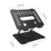 SPXTOM Laptop Stand, Carbon Steel, Desk Foldable Notebook Holder, Skeleton Design, 360 Rotating Ergonomic Riser Laptops, for Products Up to 17 Inches(Black) view 2