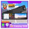 Car DVR 12 4K Carplay Compatible for Android-Auto Dash Cam Dual Len Video Drive Recorder Stream Mirror Dashcam Camera(X42-1080P-2CAM-64G) view 2