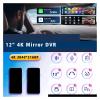 Car DVR 12 4K Carplay Compatible for Android-Auto Dash Cam Dual Len Video Drive Recorder Stream Mirror Dashcam Camera(X42-1080P-2CAM-64G) view 3