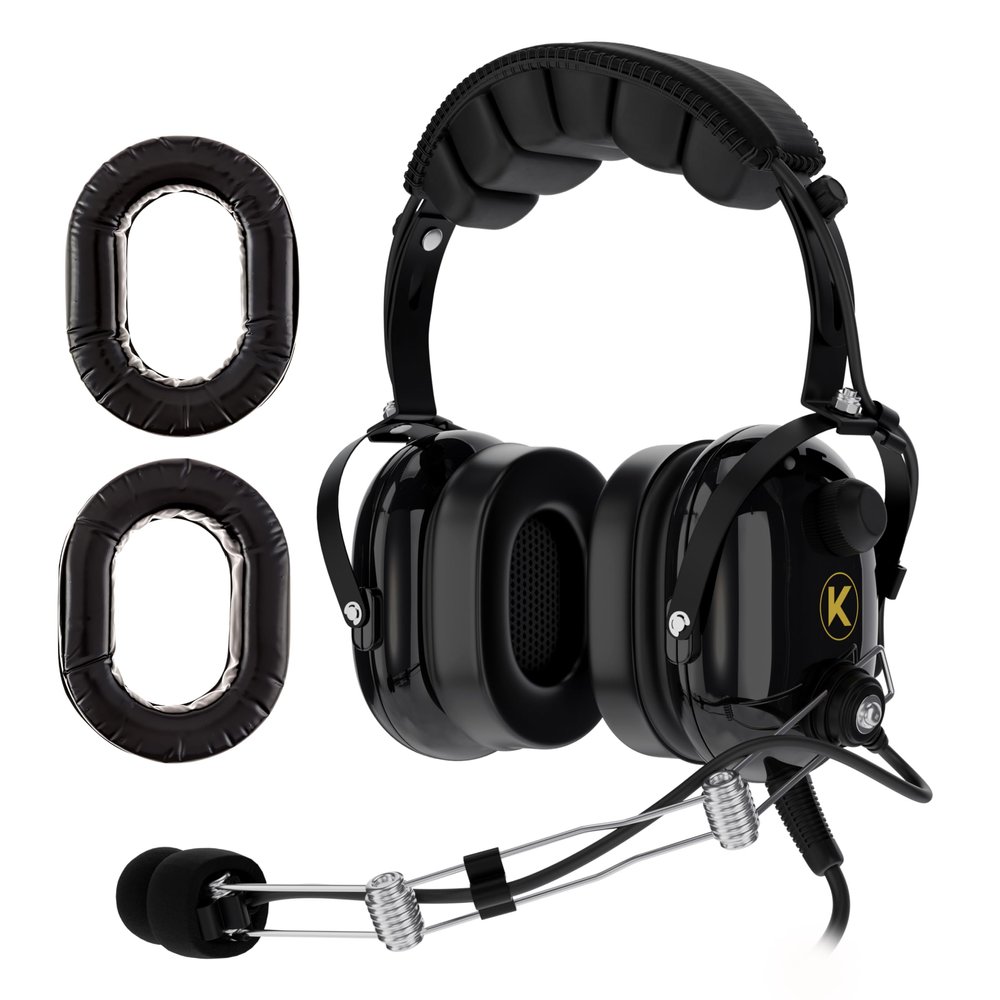 P1 General Aviation Headset for Pilots, and Silicone Gel Ear Seal Replacement for Aviation