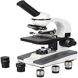 Microscope Student Microscope Magnification Microscope Student Monocular Microscope Optical Microscope 1600X Learning Tool for Bioscience Research High Precision and Clarit