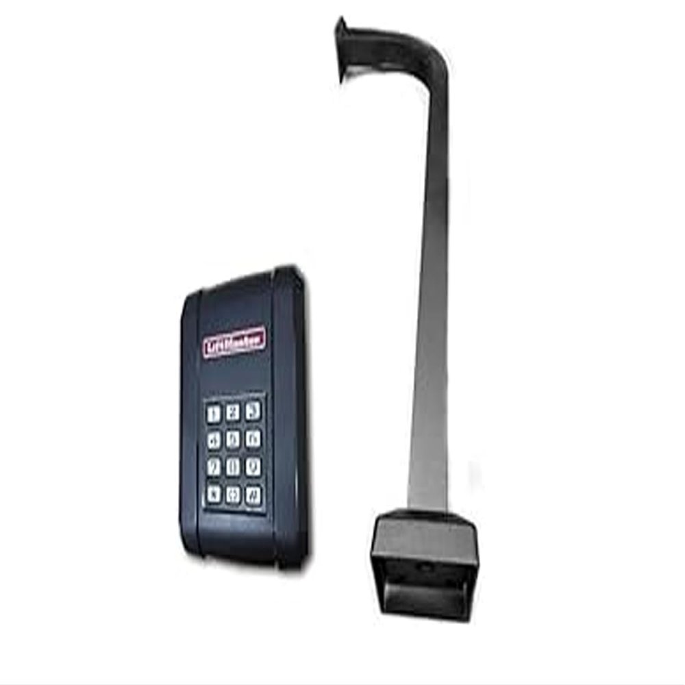 KPW5 wireless Gate keypad & Steel 48" Gooseneck Pedestal Black