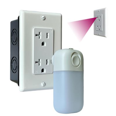 4K WiFi Wall Outlet Security Night Vision Camera | Real Functional Power Outlet | Selectable Lens Orientation (Downward View with Night Vision)