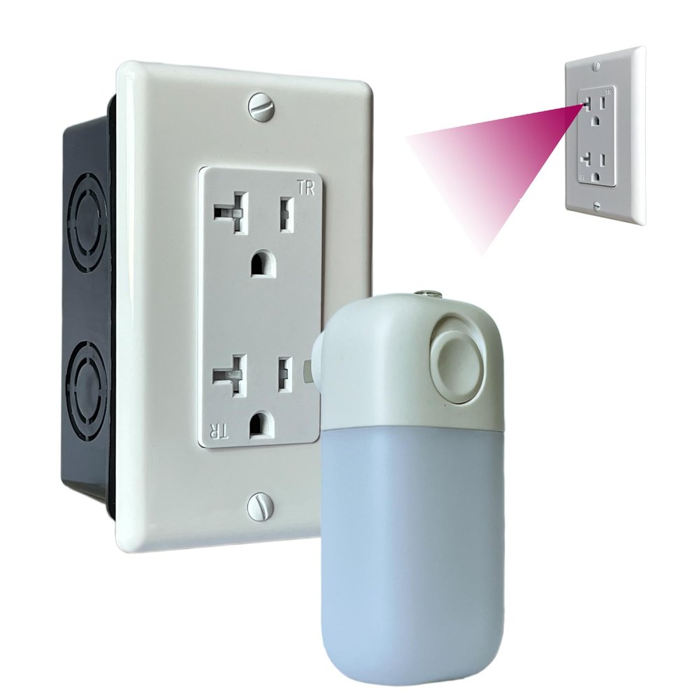 4K WiFi Wall Outlet Security Night Vision Camera | Real Functional Power Outlet | Selectable Lens Orientation (Downward View with Night Vision)