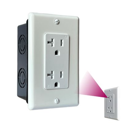 4K WiFi Wall Outlet Security Night Vision Camera | Real Functional Power Outlet | Selectable Lens Orientation (Upward View  No Night Vision)
