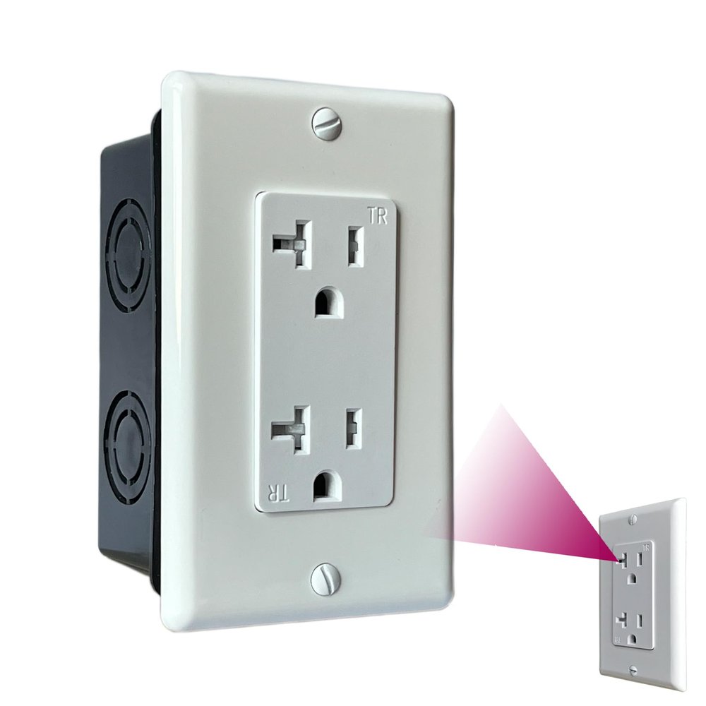 4K WiFi Wall Outlet Security Night Vision Camera | Real Functional Power Outlet | Selectable Lens Orientation (Upward View  No Night Vision)