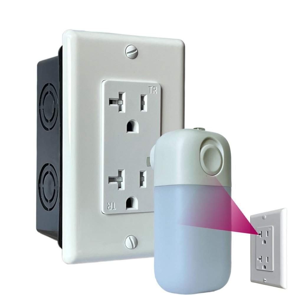 4K WiFi Wall Outlet Security Night Vision Camera | Real Functional Power Outlet | Selectable Lens Orientation (Upward View  with Night Vision)