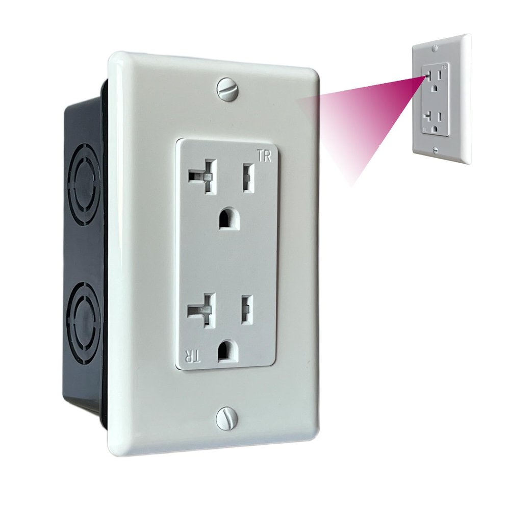 4K WiFi Wall Outlet Security Night Vision Camera | Real Functional Power Outlet | Selectable Lens Orientation (Downward View No Night Vision)