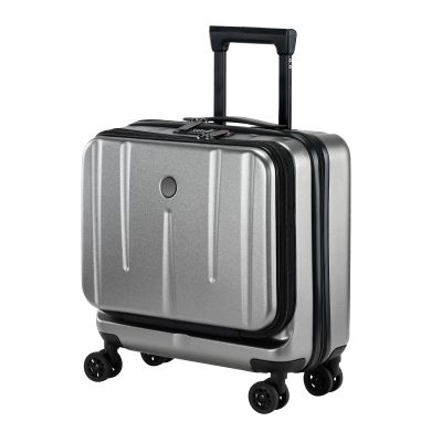 16 Inch Carry On Luggage with 2 Compartments for 14 & 15 Laptop, 16.14*8*17.12 Rolling Briefcase, Lightweight Hardshell ABS+PC Suitcase with Spinner Silent Wheels, for Business Trip, Dark Gray