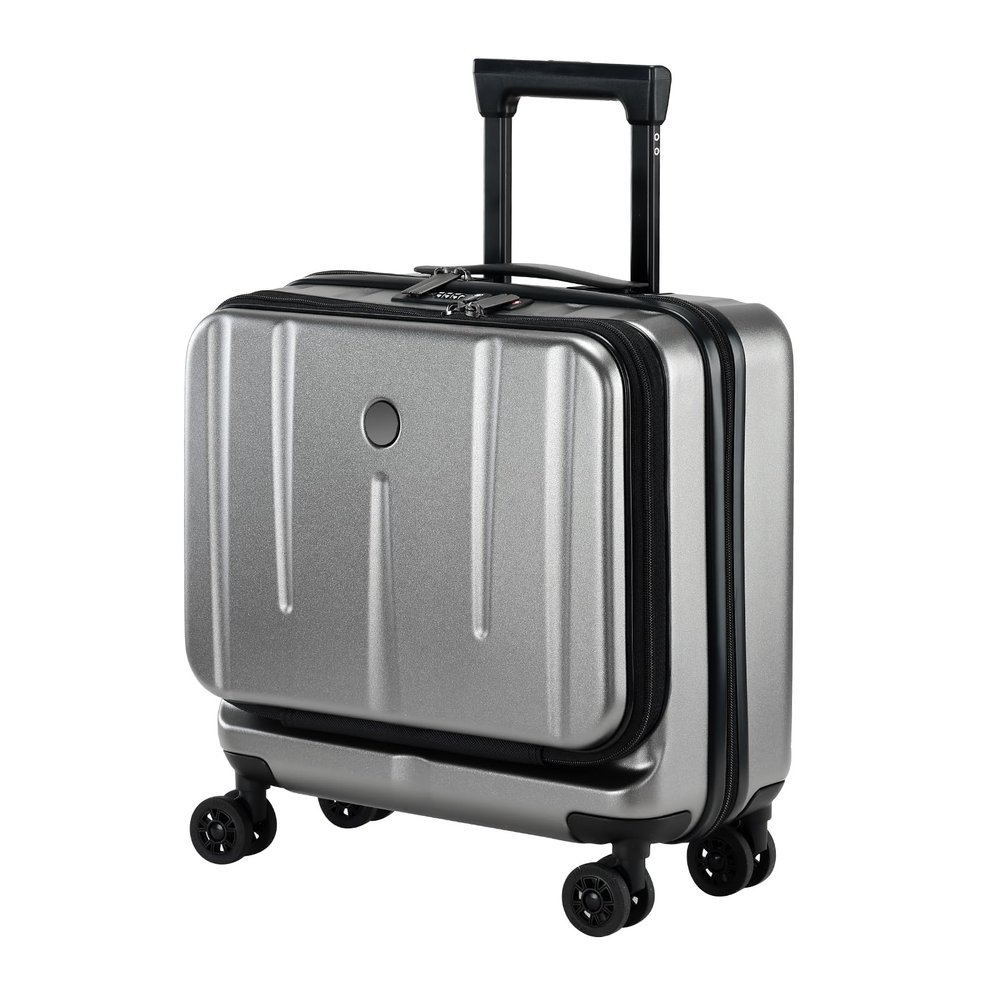 16 Inch Carry On Luggage with 2 Compartments for 14 & 15 Laptop, 16.14*8*17.12 Rolling Briefcase, Lightweight Hardshell ABS+PC Suitcase with Spinner Silent Wheels, for Business Trip, Dark Gray