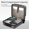 16 Inch Carry On Luggage with 2 Compartments for 14 & 15 Laptop, 16.14*8*17.12 Rolling Briefcase, Lightweight Hardshell ABS+PC Suitcase with Spinner Silent Wheels, for Business Trip, Dark Gray view 3