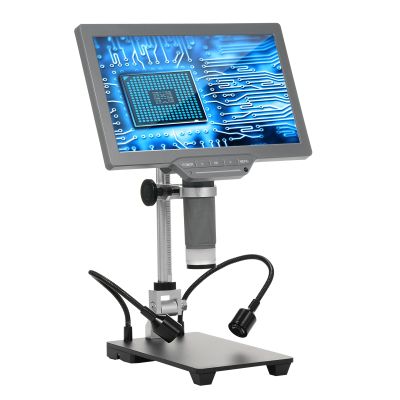 Microscope Gray Microscope for Adults Microscopio Profesional with Metal Stand + Infrared Remote Control Microscope