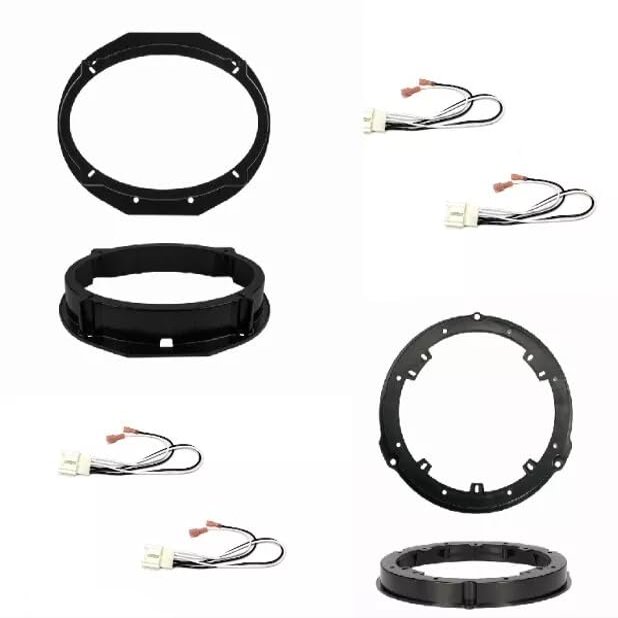 6x9 Front + 6.5" Rear Door Speaker Install Mount Adapter Bracket Plates + Speaker Wire -Made for Ford: 2011 2012 2013 2014 2015 2016 2017 2018 2019 Explorer