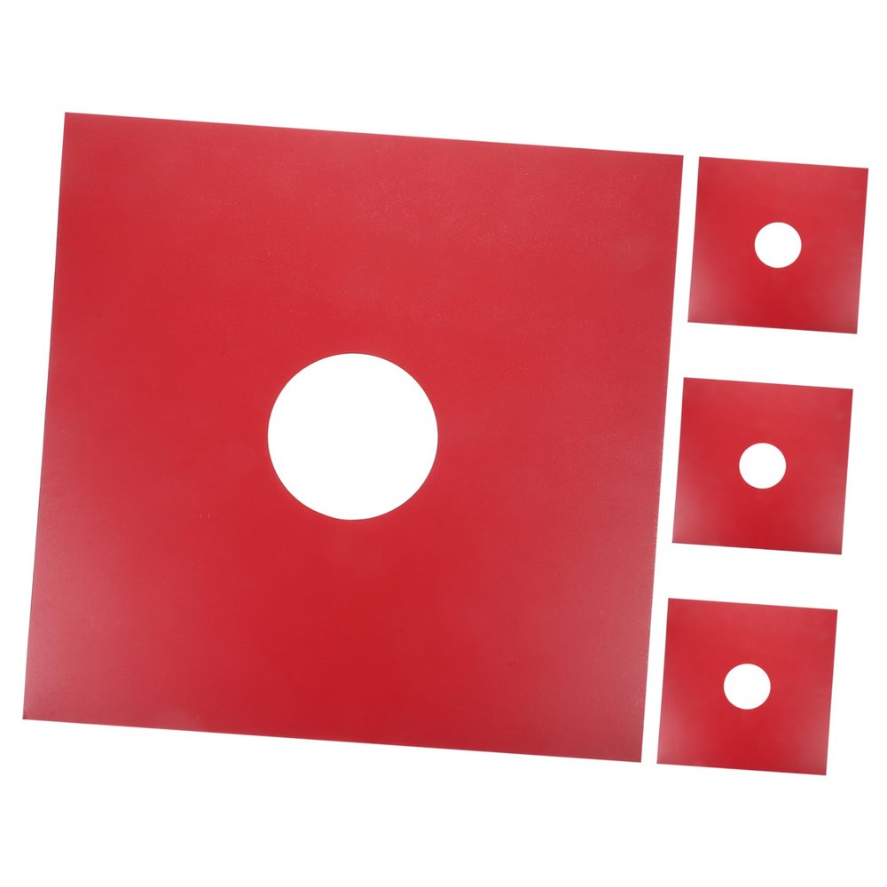 Garneck 4pcs Vinyl Record Sleeves Protective Covers for Vinyl Albums for Archival Storage and Display Made of Sturdy Cardboard Red Kraft