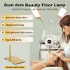 Aredwhiterui New Dual Arm LED Light, Esthetician Lamp Light with Phone Holder, Bi-Color Stepless Dimmable, Remote/Knob Control, Video Photography Light for Spa, Beauty Salon, Studio view 2