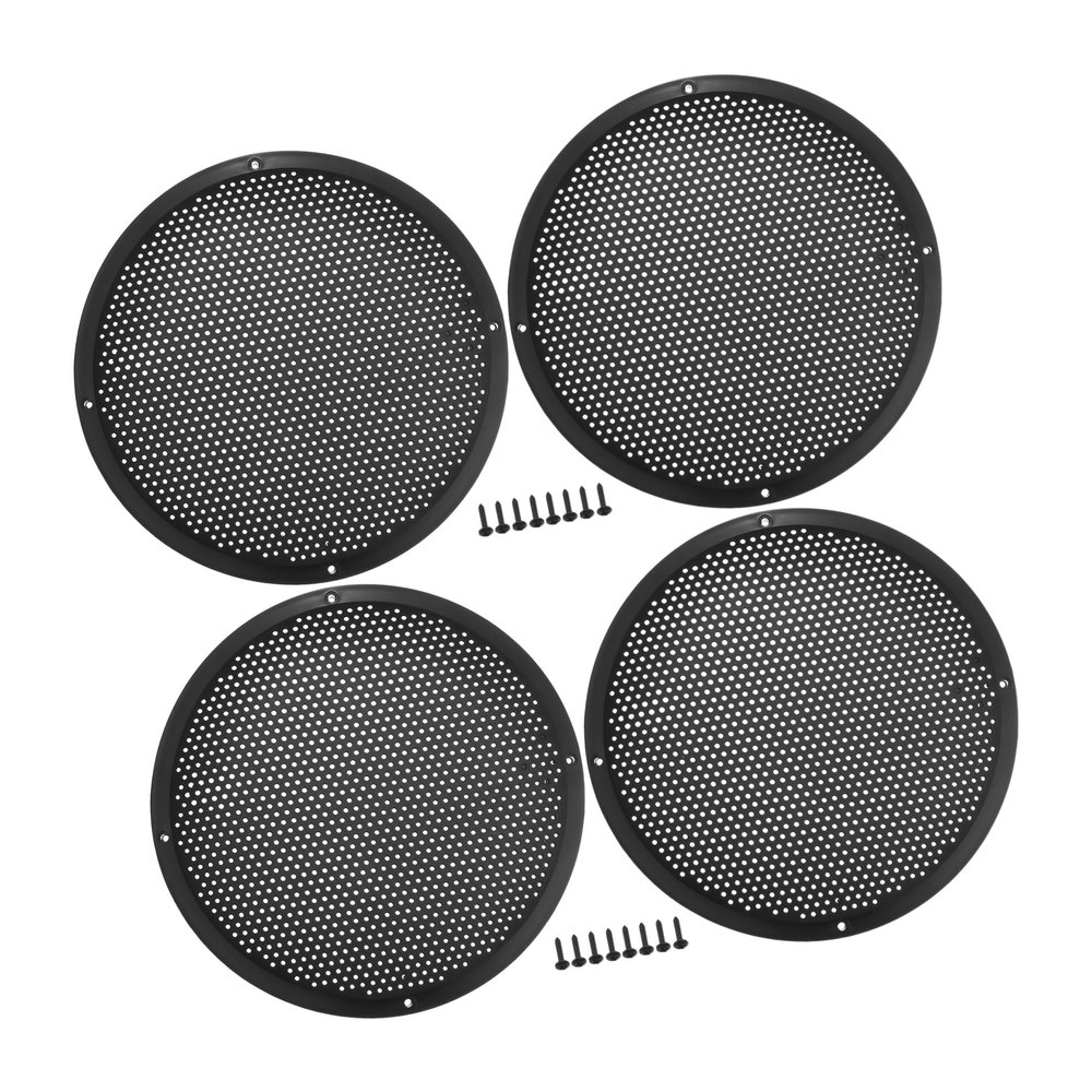 VekAuto Universal 10" Car Speaker Grills Cover Mesh Round 10 Inch Audio Subwoofer Protective Case with Mounting Screws ABS Black - Pack of 4 Auto Accessories