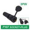 QXCIVR 1Pcs Aviation Connector Plastic Water.Proof Head Outlet IP67 PY07 Butt Connectors 2pin 3pin 4pin 5pin 6pin 7pin 8pins Z108(3P Bayonet) view 2