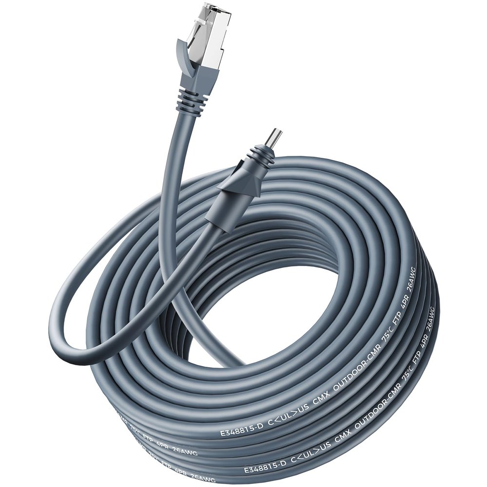 Ablian Starlink Ethernet Cable 26.2FT/8M CMX CMR Rated 26AWG 1200Mbps for Power Supply Connect to The RJ45 Connector,Starlink Rectangular Satellite V2 Replacement Cable for RJ45 routers or Devices