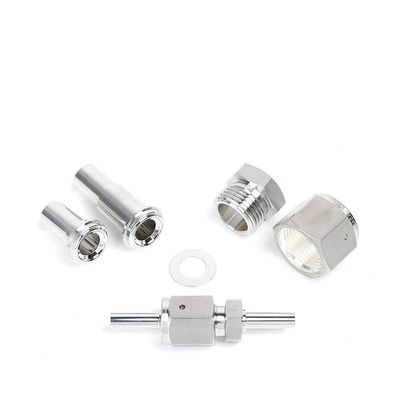 VCR Five Piece Set of VCR Nut 1/4VCR Welded Pipe Welding Joint 1/2VCR Gasket VCR Short Rod 316(0.5inch,Nut head)