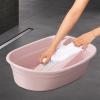 Washboard Basin,Cleaning Basin,Portable,Washtub Washboard Basin,Washtub with Integrated Washboard for Socks,Laundry,Hand Wash, Pink view 3