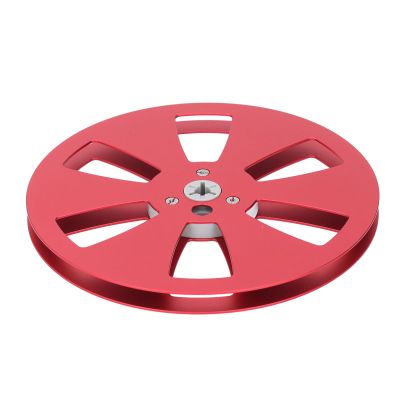 1/4 7 Inch Empty Tape Reel Aluminum Alloy Universal Open Sound Deck Recording Takeup Reel Replacement for ReVox Studer (Red)