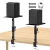 2 Pack Clamp-on Desk Speaker Stands, Height&Angle Adjustable Desktop Speaker Stands for Samsung Q990D/Q990F/Q990C/Q930C, Fit Edifier KRK Klipsch Polk Yamaha Built-in Cable Management with Headset Hook view 1