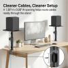 2 Pack Clamp-on Desk Speaker Stands, Height&Angle Adjustable Desktop Speaker Stands for Samsung Q990D/Q990F/Q990C/Q930C, Fit Edifier KRK Klipsch Polk Yamaha Built-in Cable Management with Headset Hook view 3