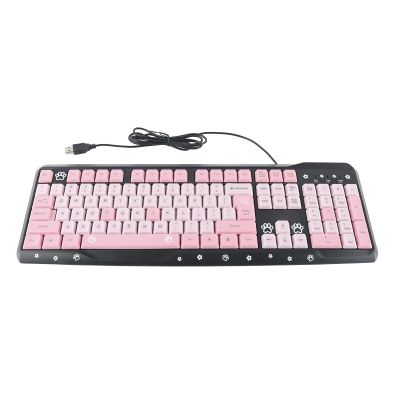 Mtlavishness K Keyboard USB Wired Cute Cartoon for Laptop Computer and (Black Powder)