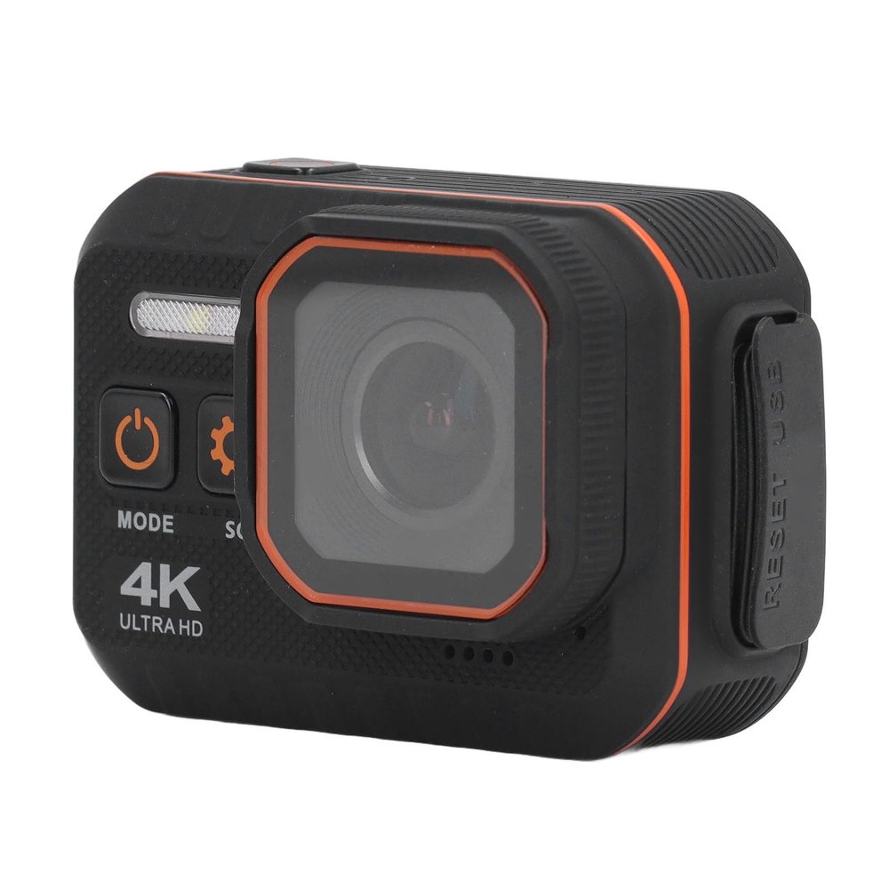 EBTOOLS 4K 60FPS Action Camera, IP68 Action Camera with 2 Inch Screen, 170 Degree Wide Angle, 6 Axes Anti Shake, Bike Helmet Camera for Travel, Sports