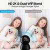 2K Security Camera Indoor, 2.4G & 5G WiFi Pet Camera for Home Security, Pet/Dog/Elder/Baby Camera with Phone App, Night Vision, Cloud/SD Card Storage, 2-Way Audio, Motion Detection, Black view 3