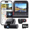 3 Channel 4K Dash Cam, Dash Camera for Cars with STARVIS 2 HDR Night Vision, 4K+1080P+1080P Front Inside and Rear Triple Car Camera, GPS, 24H Parking Mode, Free 64GB Card view 1