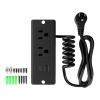Drawer Outlet Kit, Recessed Furniture Power Strip, PD 20W Fast Charging Horizontal Outlet, Clutter-Free Drawer Socket with 2 USB(A & C) and 2 12 Amp AC Ports, 7.2 FT Power Cord, Spring Cable view 1