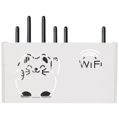byepica WiFi Router Storage Box, Wall Mount Wireless Router Organizer, Household Power Cord Management Box, Plastic Router Holder, Home WiFi Box