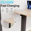 Drawer Outlet Kit, Recessed Furniture Power Strip, PD 20W Fast Charging Horizontal Outlet, Clutter-Free Drawer Socket with 2 USB(A & C) and 3 12 Amp AC Ports, 7.2 FT Power Cord, Spring Cable view 2