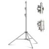 9.2 FT Stainless Steel Photography Stand, Heavy Duty Tripod With 1/4" to 3/8" Screw Adapter for Strobe, LED Video Light, Ring Light, Monolight, Softbox