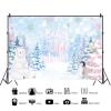 10x8ft Baby Shower Backdrop Baby Its Cold Outside Winter Pine Forest Bear Penguin Animal Background Kids Children Portraits Party Supplies Wall Decor Photography Photo Studio Props view 2