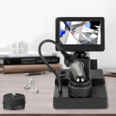 4.3Inch LCD Digital Microscope,Diamond Girdle Viewer,with LED Fill Light and 50-1000XMagnification,AccurateIdentification,for Diamond Jewelry
