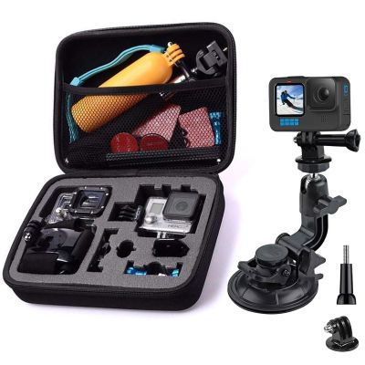 TEKCAM Action Camera Carrying Case, Suction Cup Mount Compatible with Gopro Hero 13 12 11 10 9 8 7/AKASO EK7000/Brave 4/Brave 7 LE