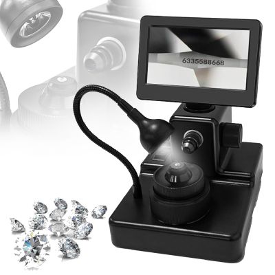 4.3" Digital Microscope,Biological Microscope Kit,with 2 Pallets,USB Diamond Girdle Viewer with LED Fill Light,Jewelry Waist Size Magnifying Glass for Students,Amateurs,Professionals