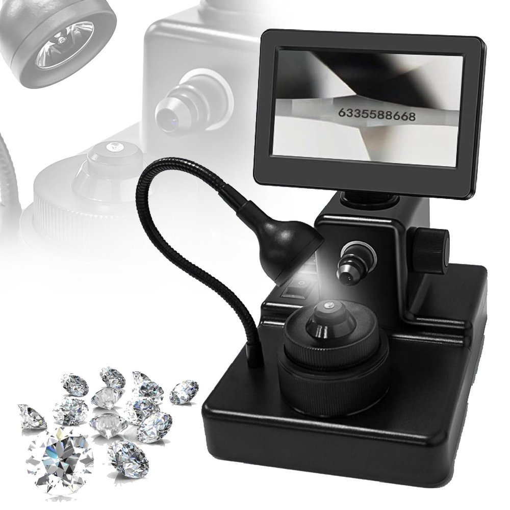 4.3" Digital Microscope,Biological Microscope Kit,with 2 Pallets,USB Diamond Girdle Viewer with LED Fill Light,Jewelry Waist Size Magnifying Glass for Students,Amateurs,Professionals