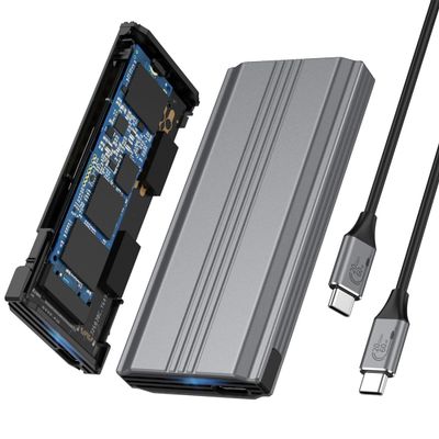 ChenYang USB 3.2 to M.2 NVME/SATA SSD Enclosure Reader,USB 3.2 Gen 2x2 20Gbps Tool Free Enclosure Adapter Support 2242/2260/2280mm with RTL9220 Chipset
