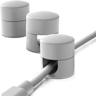 FAFOUR Cable Anchors for Desk Organization, White, Aluminum Cord Organizers, Power Cable Retainer (18*16mm/0.7*0.63in, 8mm Aperture)