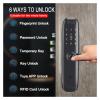 QDVOPHZA Tuya WiFi Electronic Smart Door Lock with Biometric Fingerprint Smart Card Password Key Unlock Apartment Air Bnb Door Lock(125x22(5050)) view 3